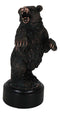 Western Black Bear On Rear Legs Roaring Bronze Electroplated Resin Decor Statue