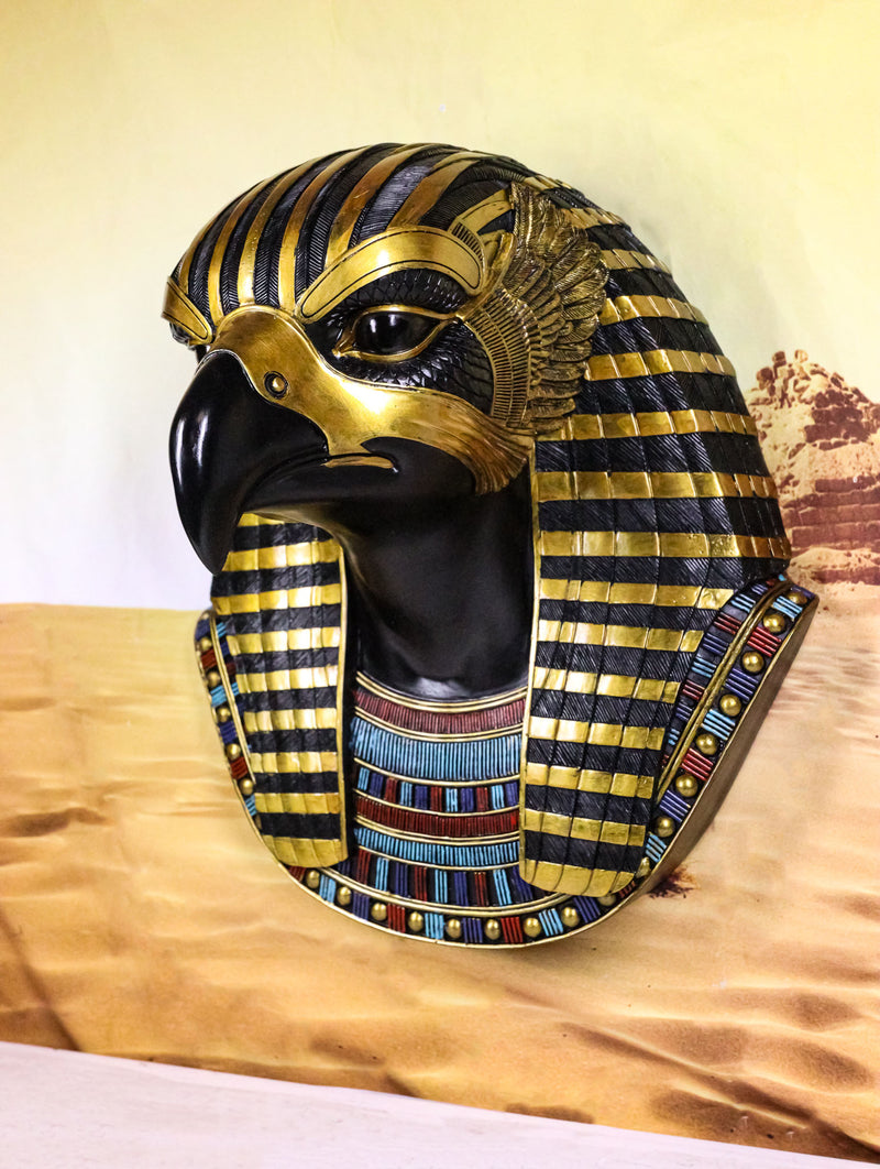 Ancient Egyptian Deity Horus God Of The Sky Bust Wall Plaque Sculpture 12.25"H