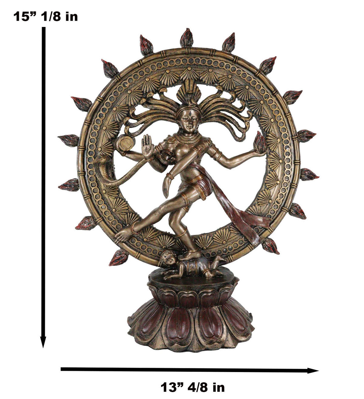 Large Hindu Supreme God Shiva Nataraja Statue 15"H Cosmic Divine Dancer Tandava
