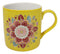 Yellow Manipura Navel Chakra Zen Flower Of Life Mandala Circle Ceramic Mug