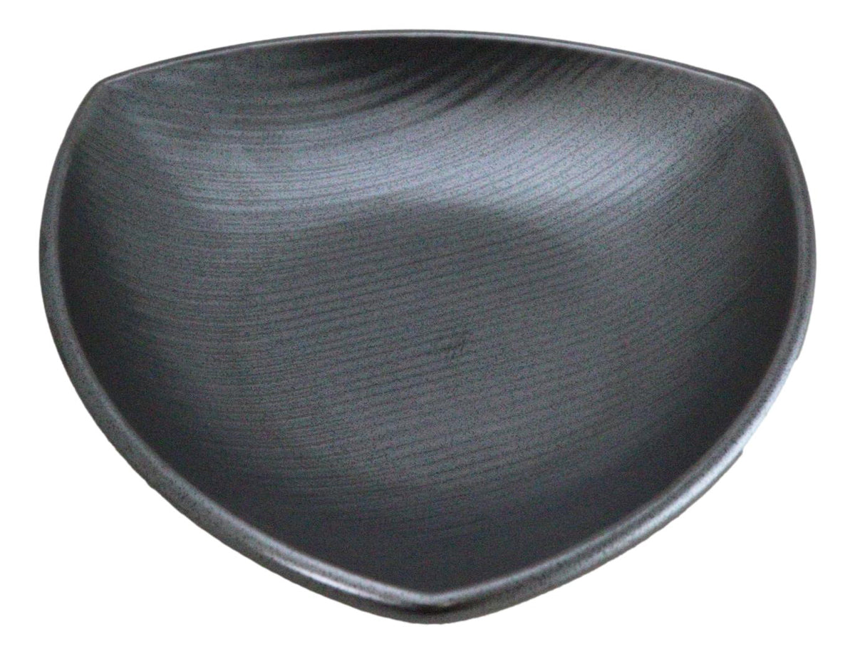 Set Of 5 Black Tetsu Kesho Ceramic Appetizer Salad Triangular Deep Plates