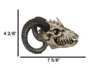 The Beast of Endragon Elder Dragon Head Skull with Ram Horns Figurine 7.5"L