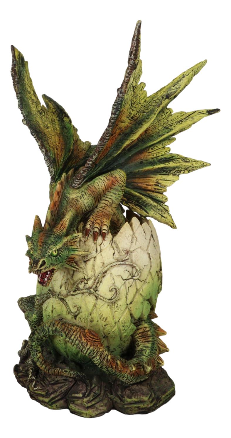 Forest Ent Greenman Dendritic Dragon Hatchling Emerging From Egg Shell Figurine