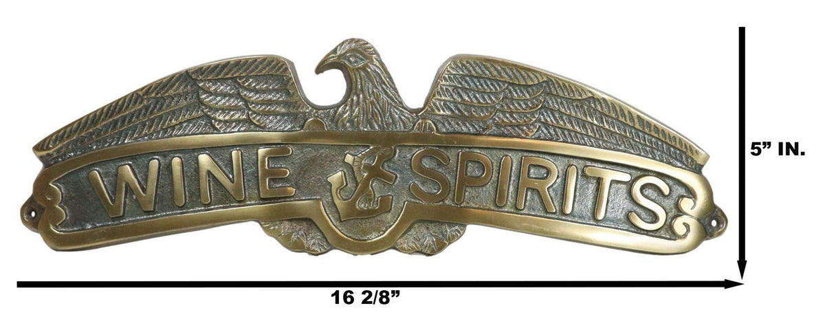 Marine Bald Eagle Sailor Anchor Wine And Spirits Aluminum Wall Decor Plaque - Ebros Gift