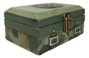 Green Military US Army Emblem Officer Briefcase Camo Decorative Trinket Box