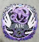 Elemental Air Nation Wind Purple Dragon White Feathers Triple Moon Wall Decor