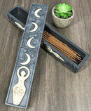 Wicca Spiral Goddess Sacred Triple Moon Incense Stick Storage Box Figurine