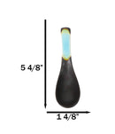 Pack of 6 Aozora Kannyu Crackle Blue Ceramic Asian Soup Spoons With Hook 5.75"L