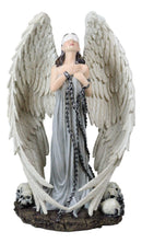 Captive Spirits Blindfolded Standing Angel Tied In Chains By Skulls Figurine