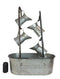 Galvanized Metal Rustic Watering Cans Cascading Basin Electric Water Fountain