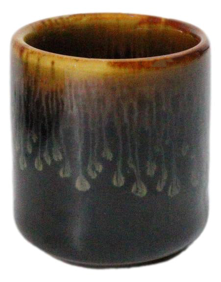 Set of 6 Brown Drip Glaze Porcelain 1.25oz Ochoko Yuzu Sake Cups Drinkware