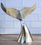 Rustic Vintage Aluminum Humpback Whale Tail Decorative Paperweight Figurine 7"H