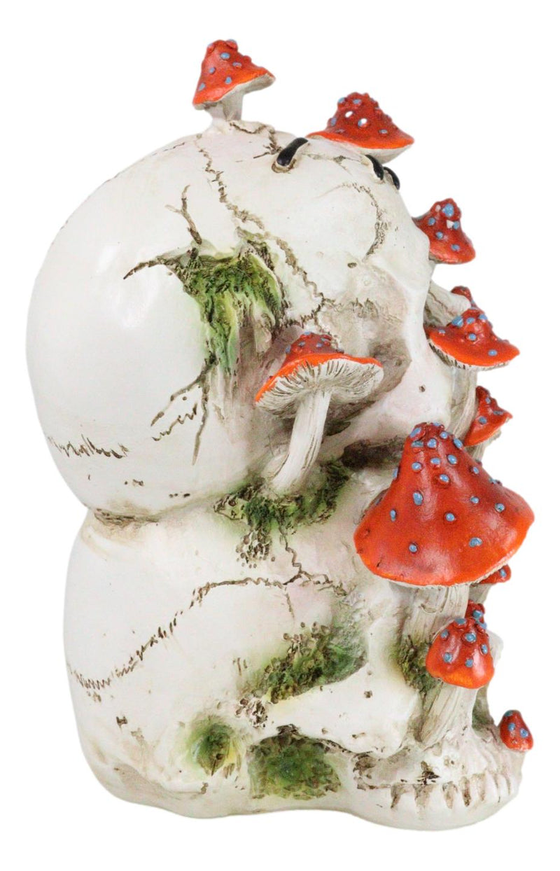 Day Of The Dead Toadstool Mushrooms & Moss Fungi Gothic Stacked Skulls Figurine