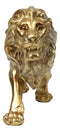 Faux Brass Gold Finish African Safari Prowling Lion King of The Jungle Figurine