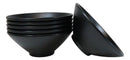 Pack Of 6 Black Silk Melamine Large Ramen Pho Soup Pasta Salad Mixing Bowls 50oz