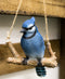 Home Garden Hanging Blue Jay Passerine Bird Perching on Branch Figurine Decor