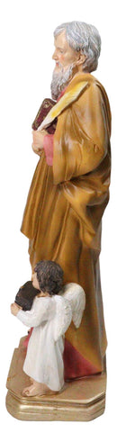 Christian Apostle Of Jesus Saint Matthew The Evangelist with Angel Figurine 8"H