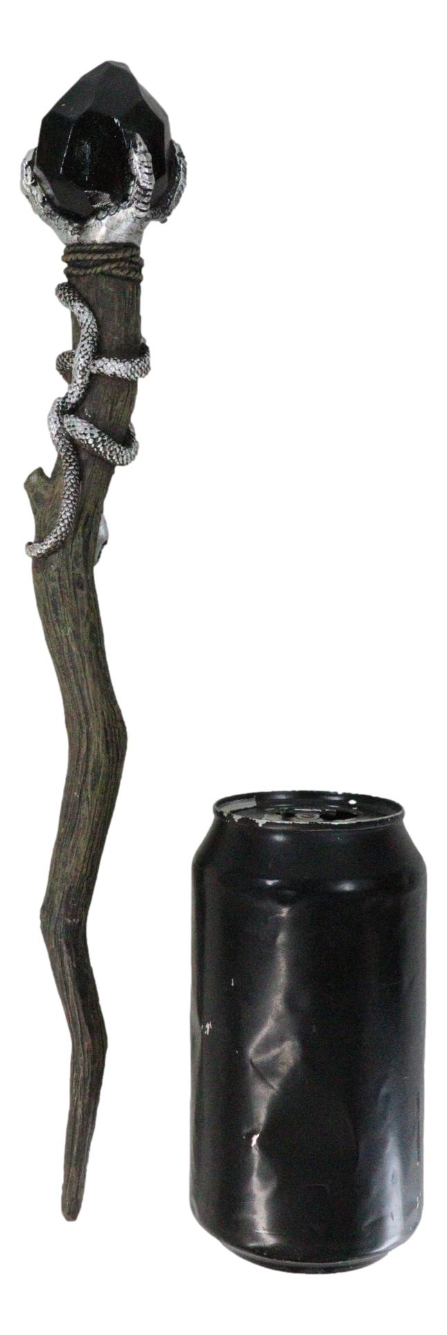 Silver Skeletal Hands Black Magic Stone Cosplay Wand 13" Accessory Costume Prop