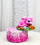 Cute Hot Pink Hatchling Dragon Sleeping On Coral Reef Decorative Trinket Box