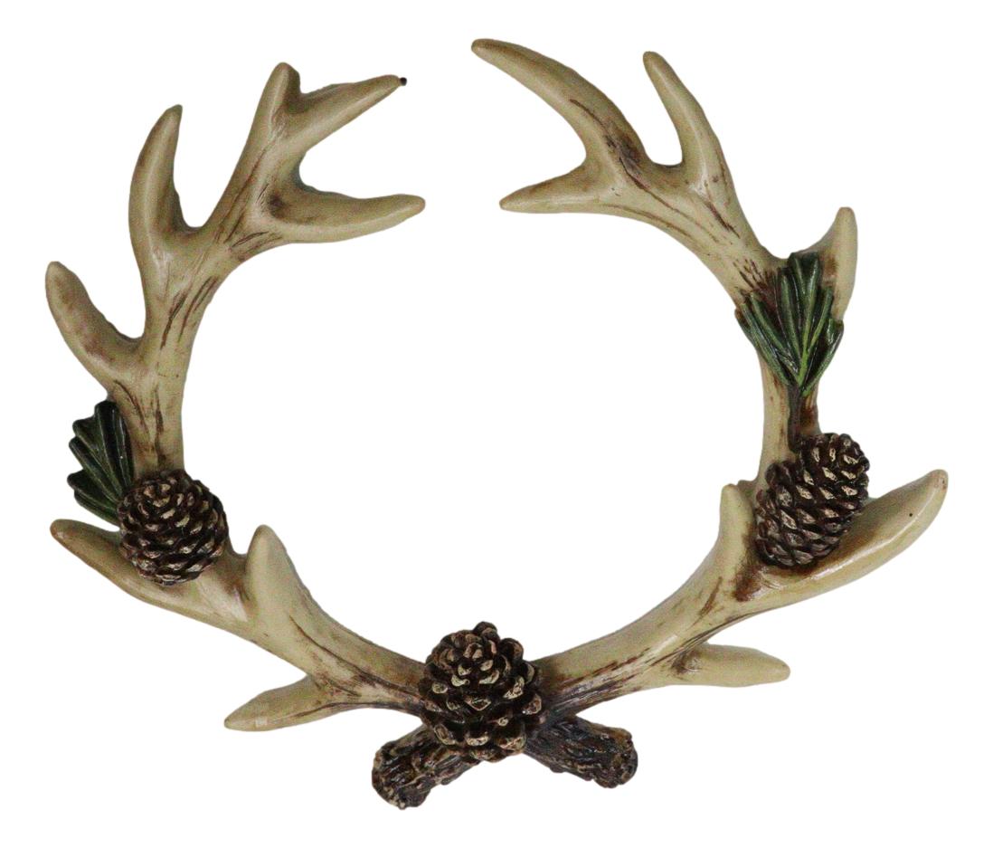Antler Wreath Wall Decor with Pinecones Rustic Deer Antler Crown Cabin Lodge