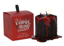 Set of 2 Gothic Vampire Blood Black Unscented Pillar Candles that Bleed Red 3" H