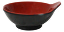 Pack Of 6 Red And Black Melamine Small Soup Salad Rice Bowls With Handle 5"L