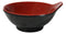 Pack Of 6 Red And Black Melamine Small Soup Salad Rice Bowls With Handle 5"L