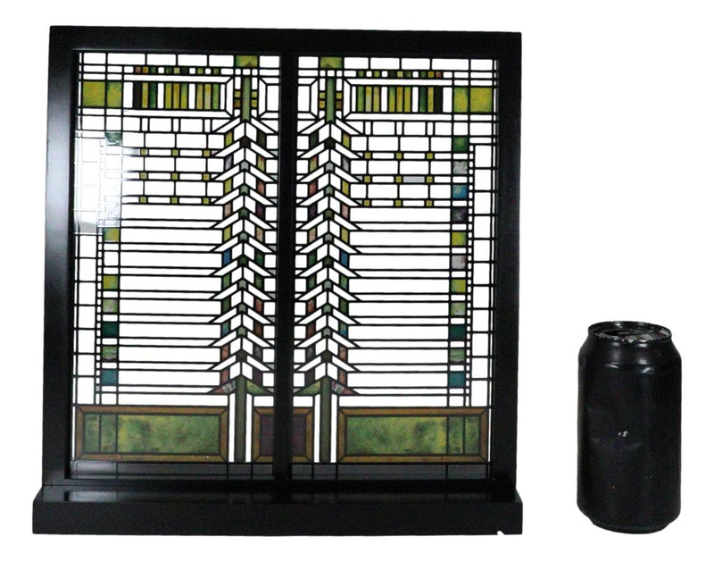 Frank Lloyd Wright Martin House Casement Window Stained Glass Panel Desk Plaque