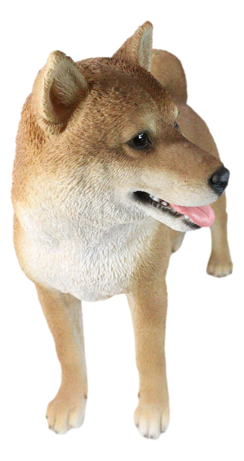 Realistic Adorable Canine Pet Pal Shiba Inu Dog Statue 18" Tall Home Decor