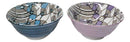 Pack Of 2 Made In Japan FLW April Showers Blue And Purple Porcelain Bowls 18oz