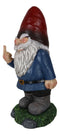 Feisty Rude Go Away! Gnome Dwarf Flipping The Bird Middle Finger Figurine 13"H