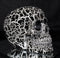 God of Lightning Thunder Bolt Punk Rock Black Skull Figurine Ossuary Macabre Art