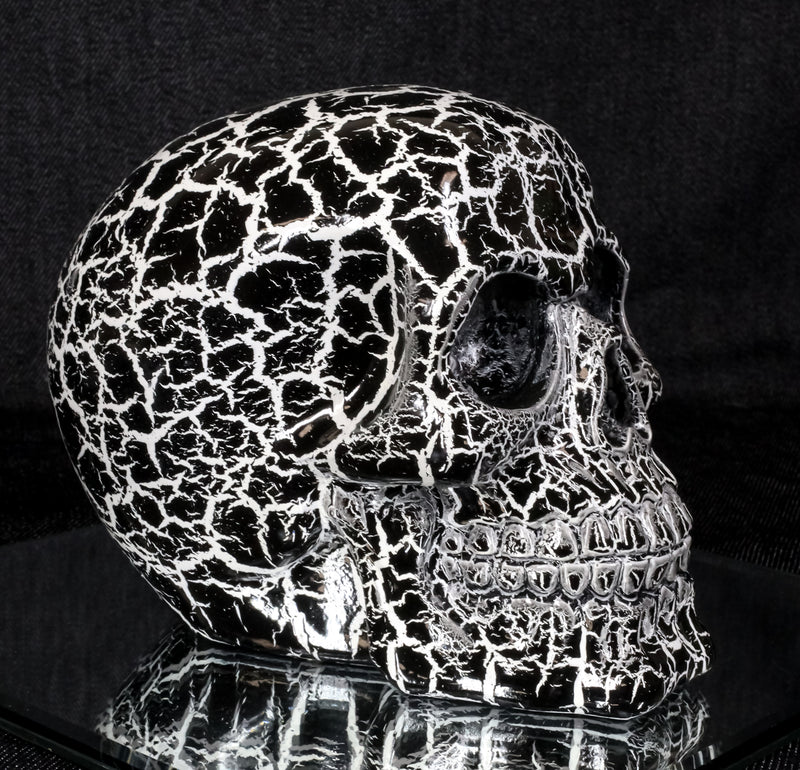 God of Lightning Thunder Bolt Punk Rock Black Skull Figurine Ossuary Macabre Art