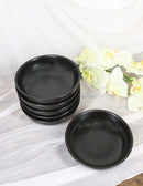 Pack Of 6 Kokuyo Black Ceramic Collection Shallow Bowl Or Deep Plates 10oz