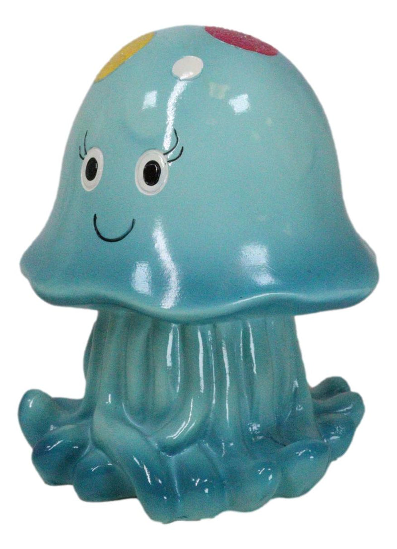 Whimsical Nautical Marine Blue Sea Jellyfish Money Coin Savings Piggy Bank