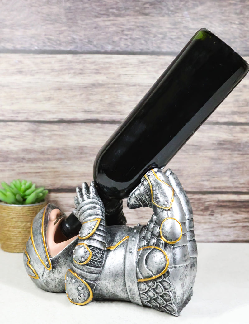 Royal Knight Suit of Armor Wine Guzzler Holder Kitchen Decor Resin Figurine