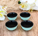 Mint Green Textured Japanese Tetsubin Style Cast Iron Mini Tea Cups Set of 4