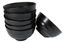 Pack Of 6 Black Kokuyo Minimalist Ceramic Medium Soup Salad Rice Bowls 24oz