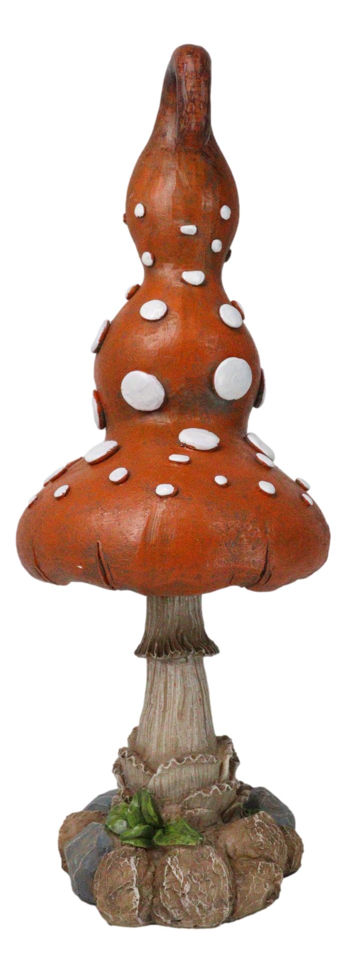 Enchanted Fairy Garden Giant White Spotted Toadstool Mushroom Figurine 13" H