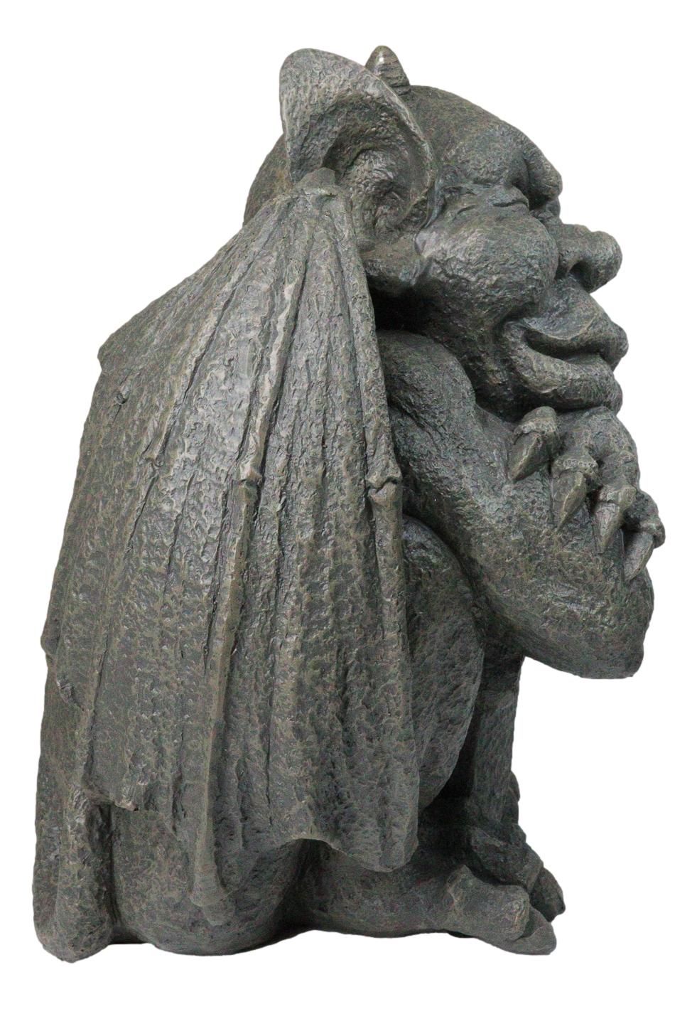 Gothic Stoic Warrior Notre Dame Gargoyle Sword Bearer Chimera Figurine 12"H