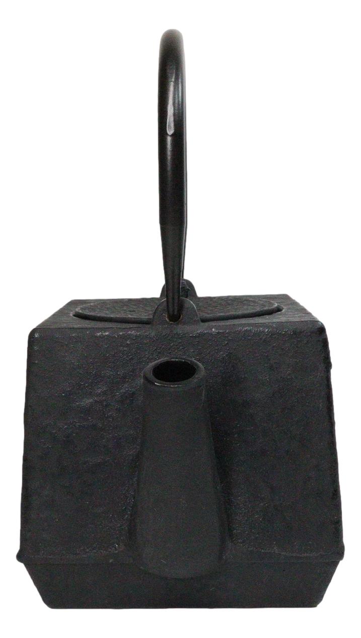Black Traditional Square Tetsubin Medium Cast Iron Teapot 28oz Tea Pot W/ Handle
