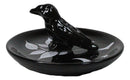 Wicca Gothic Mystic Raven Crow With Crescent Moon Ceramic Trinket Jewelry Dish