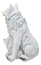 Winter Snow White Wolf Mother Sitting with 3 Adorable Cubs Family Figurine Decor