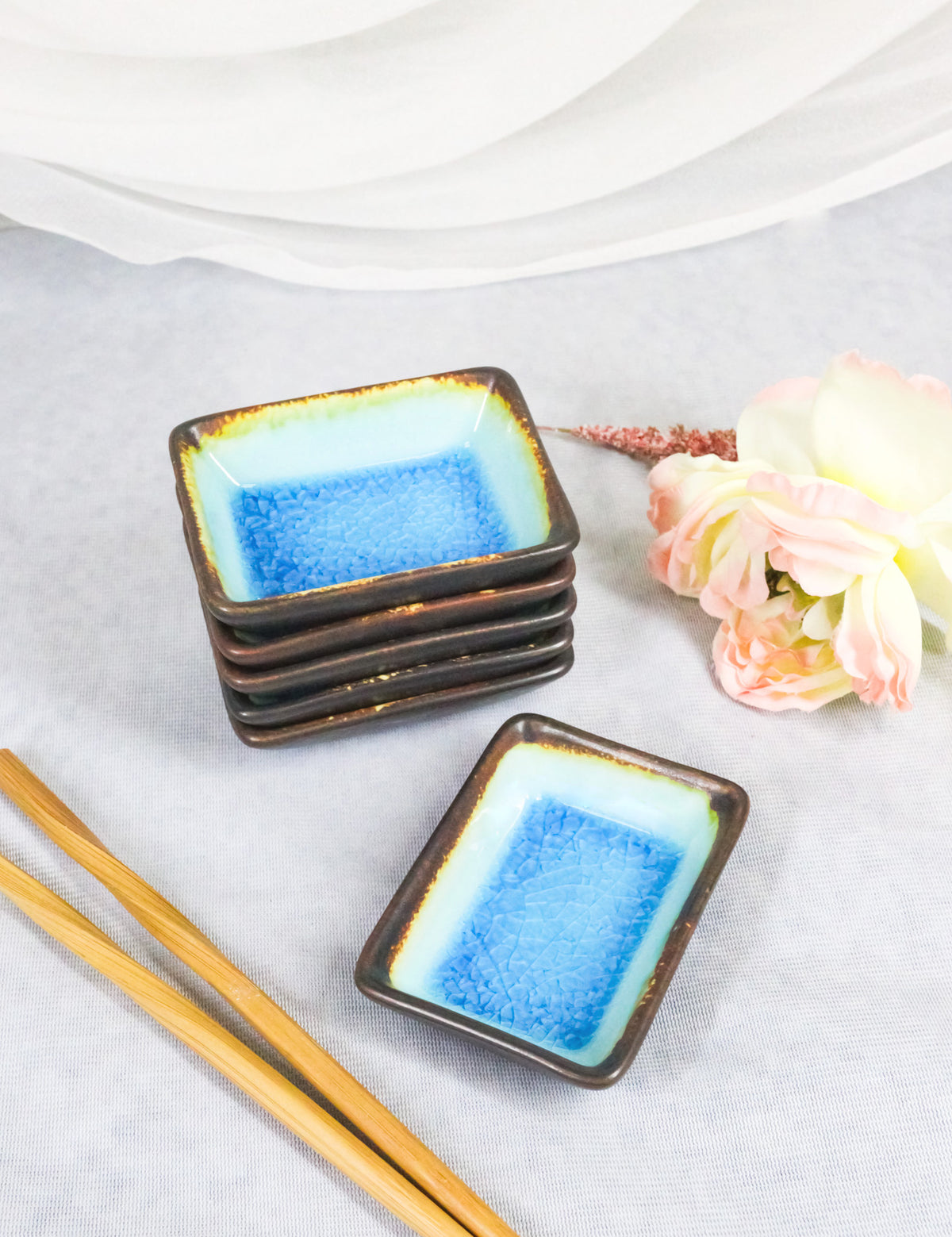 Pack Of 6 Blue Sky Aozora Kannyu Porcelain Condiment Dipping Sauce Dishes 3oz