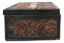 Metaphysical Rainbow 7 Chakra Zone Floral Scrollwork Tarot Cards Trinket Box
