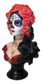 Day of The Dead Sugar Skull Lady Dancer Vivas Calacas Senorita Bust Figurine
