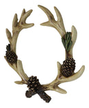 Antler Wreath Wall Decor with Pinecones Rustic Deer Antler Crown Cabin Lodge