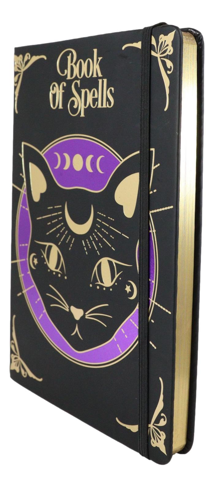 Mystic Mog Cat Book Of Spells Lined Pages Journal Book With Bookmark And Cord