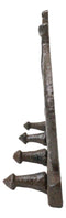 Rustic Cast Iron Hobby Pastime Bicycle Quadruple Multi Peg Wall Coat Hat Hook 8"