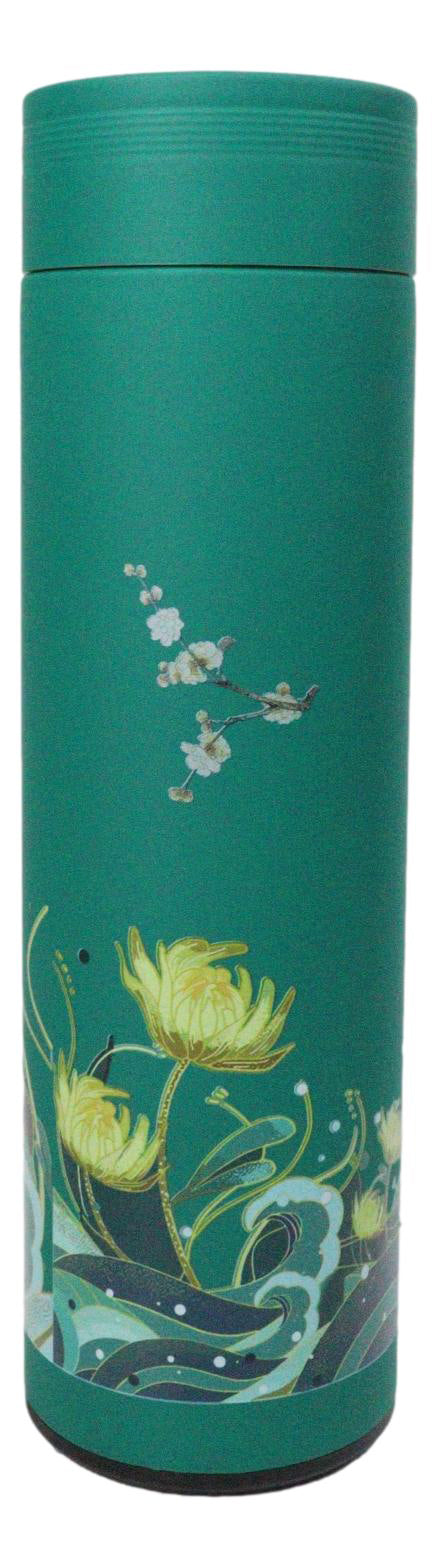 Lotus Koi 17oz Vacuum Insulated Stainless Steel Thermos Bottle With Tea Infuser